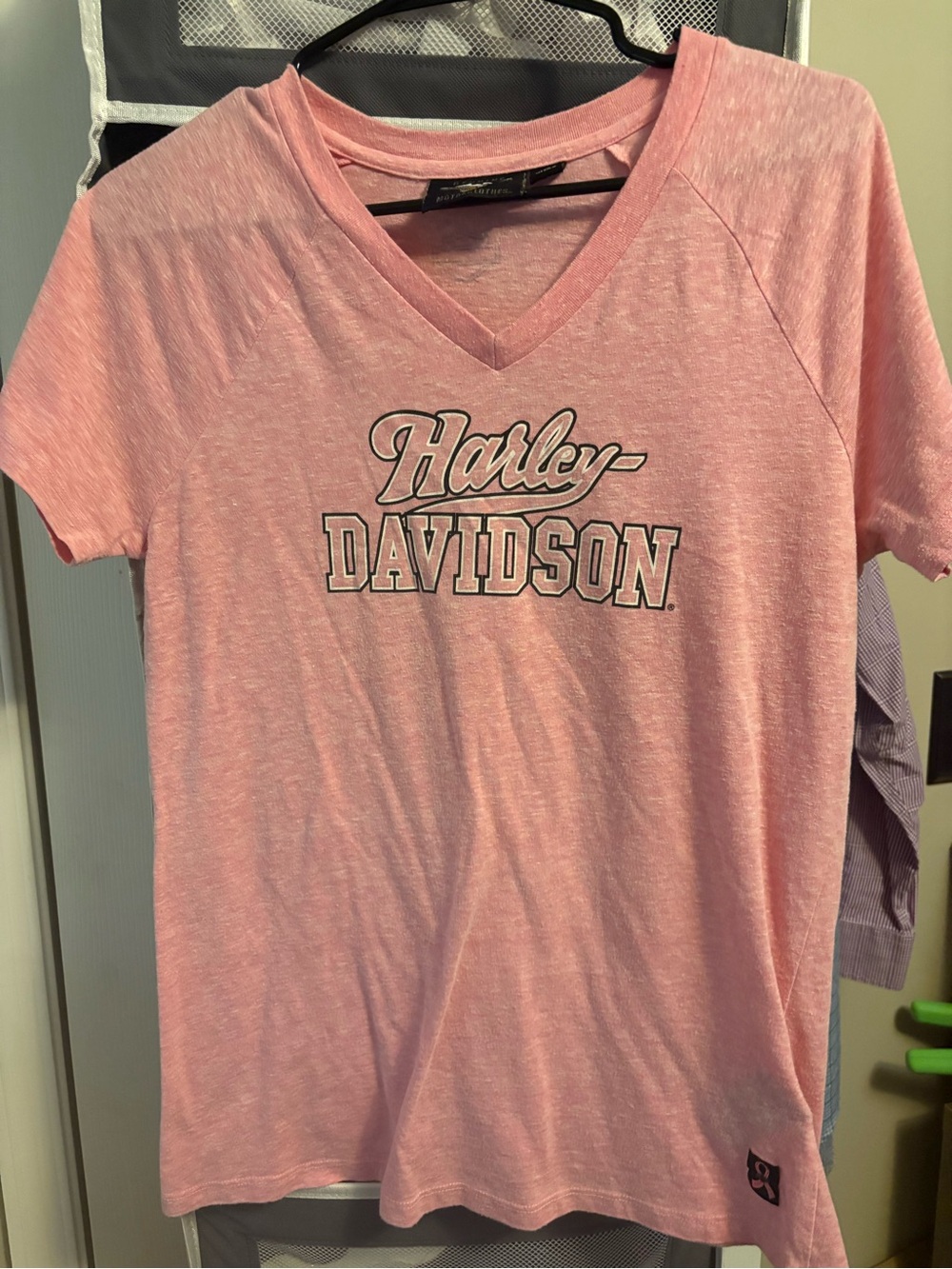 Harley-Davidson Pink V-Neck Logo Tee